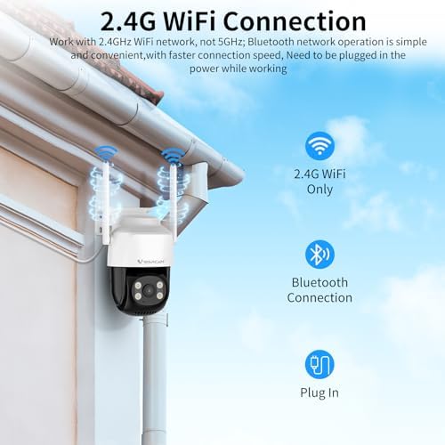 VSTARCAM Outdoor Waterproof PT Network Camera, 1080P Wired Cameras for Home Secuirty Camera with Bluetooth Connection, Color Night Vision, Motion Detection & Tracking,Light & Siren Alarm, SD/Cloud 03