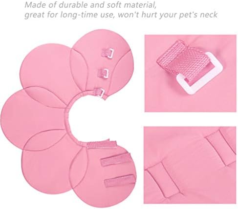 POPETPOP Flower Necklace Pet Recovery Collar - Adjustable Dog Cat Cone Collar Soft Elizabethan Protective Collars Dog Cones After Surgery for Cat and Puppy (Pink) Flower Choker Necklace