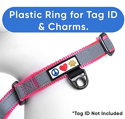Pawtitas Customized Martingale Dog Collar Reflective Reflective Dog Collar Embroidered Personalized Name Phone Number Adjustable for Puppies Small Medium Large Size Dogs Small Pink