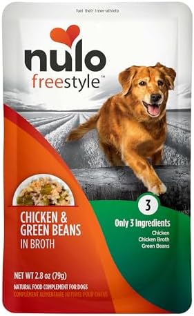Nulo Freestyle Chicken & Green Beans in Broth Real Meat Dog Food Topper, 2.8 Ounce (Pack of 6)