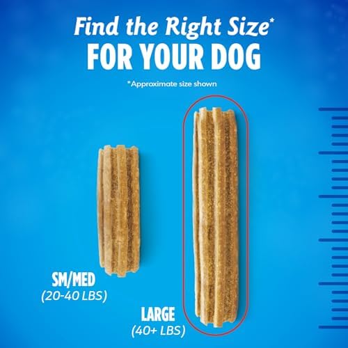 Dentalife Plus Digestive Support Dog Treats for Large Dogs 40 lbs. and up, Cleans Teeth, Freshens Breath, & Supports Healthy Gut, Chicken & Pumpkin Flavor, 22.6 oz., 19 Chews - 19 ct. Pouch