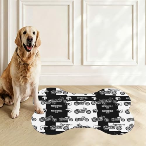 Dog Food Mat Bone Shaped Motorcycle Equipment Pet Feeding Mat