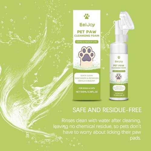 Dog Paw Cleaner Foam for Dogs & Cats, No-Rinse Waterless Paw Wash