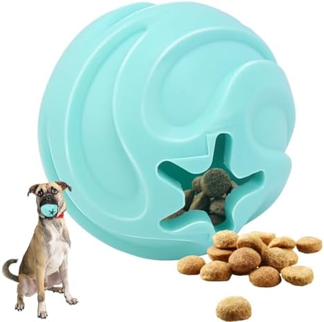 Dog Puzzle Ball Toy, Interactive Dog Toys Ball for Treat Dispensing, Dogs Treat Ball for Teeth Cleaning/Slow Feeder/IQ Training/Playing, TPU Chew Toys for Medium/Large Dogs (Green)