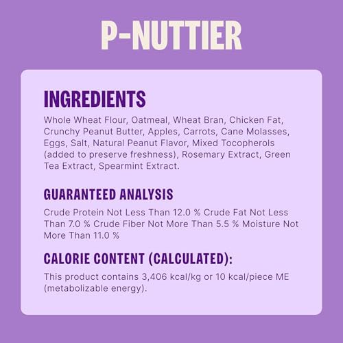 Old Mother Hubbard Wellness P-Nuttier Dog Biscuits, Natural, Training Treats, Peanut Butter Flavor, Mini Size, (20 Ounce Bag)