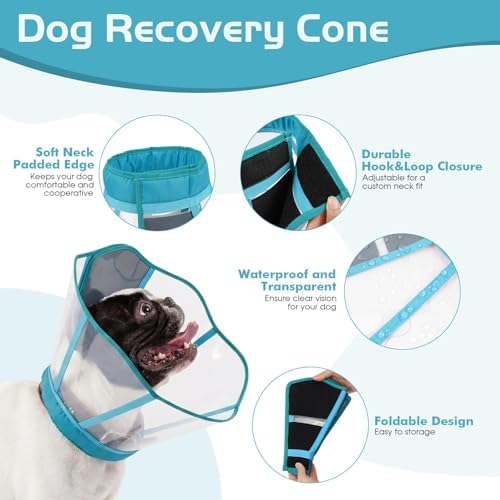 Dog Cone Collar,Clear Recovery Collar to Stop Licking After Surgery
