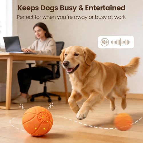 Invengo Interactive Dog Ball, Automatic Rolling Dog Toys with 3 Play Modes