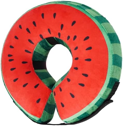 Recovery Donut Collar for Dogs & Cat,Inflatable Dog Collar Alternative After Surgery,Soft Cone for Large Medium Small Pet(Watermelon,Large)