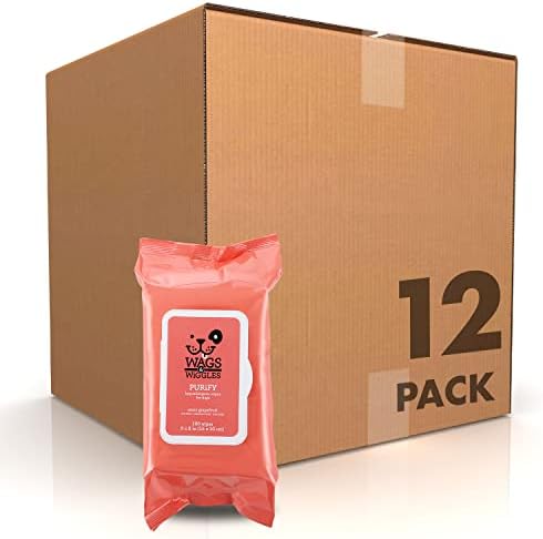 Wags & Wiggles Hypoallergenic Dog Wipes, Zesty Grapefruit, 100 Count, 12-Pk