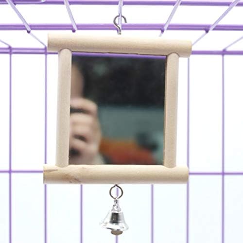 Litewoo Bird Mirror with Bell Parrot Swing Interactive Play Toys, 1PC