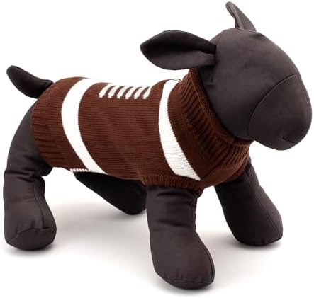 THE WORTHY DOG Sleeveless Pullover Pet Sweater, for Small Dogs, Football