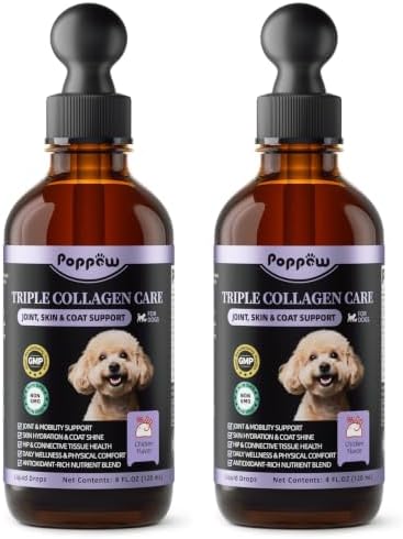 2 Pack 12-in-1 Collagen for Dogs - Triple Liquid Collagen for Dogs