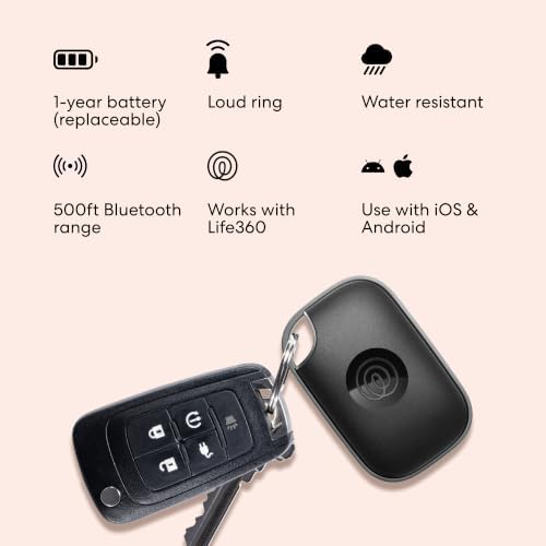 Life360 Tile Pro - Powerful Bluetooth Tracker, Key Finder and Item Locator for Keys Bags, and More. Both iOS and Android Compatible. Phone Finder. 2-Pack (Black/White)
