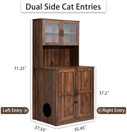 Forest Gravity Extra Large Tall Litter Box Cabinet for Automatic Litter Box