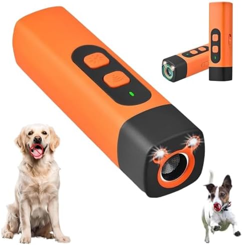 Dog Bark Deterrent Device, Anti Barking Devices for Dogs, Indoor Outdoor Use Rechargeable, Dog Bark Deterrent Device with LED Flashlight, Suitable for Training to Improve Bad Behavior
