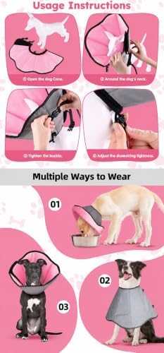 Soft Dog Cone Collar for Large Dogs After Surgery Adjustable