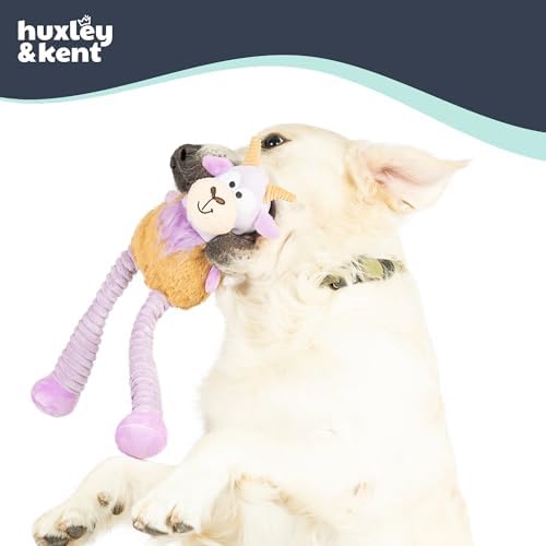 Huxley & Kent Funny Dog Toy w/Squeaker – Power Plush Squeaky Dog Toys for Small, Medium & Large Dogs – Soft Stuffed Animal for Indoor Play & Fetch - Squeak to Crunch - Lankies Vincent Van Goat, Large | Crunchy Bottle Core, Crinkle Legs & Squeaky feet, ...