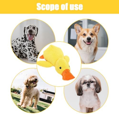 Mellow Calming Duck Dog Toy, Upgraded Calming Duck Toy for Dogs, Interactive Toy with Quack Sound, Soft Plush Stuffed Calming Duck Pillow, Durable Stuffed Dog Puppy Toys for Puppy Keep Busy (C)