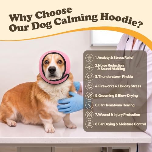 Allroaring Ear Muffs Noise Protection for Dog Grooming Bathing, Pink M