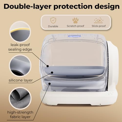 Automatic Cat Litter Box,106L XXXL Extra-Large Self Cleaning Litter Box for Large Cats, Open Top Auto Cat Box Self Cleaning with Anti-Pinch Patent APP, Safety Sensor