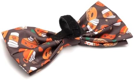 THE WORTHY DOG Fall Patterns Pet Bow Ties for Dogs & Cats, Pumpkin Spice