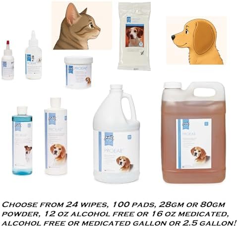 PUREPET Professional Dog Cat Ear Cleaners Choose Wipes Powder Medicated or Alcohol Free
