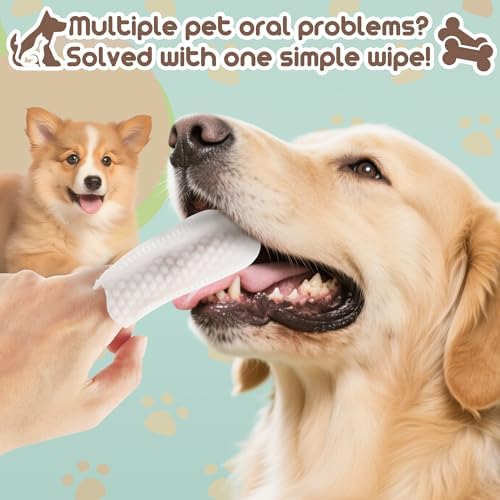 ThinkPet TAILORIX Pet Cleaning Finger Wipes for Dogs & Cats – Hypoallergenic Wipes for Mouth, Ears, Eyes & Paws, Gentle Multi-Area Care for All Ages, Fresh & Easy Grooming at Home or Travel, 50pcs