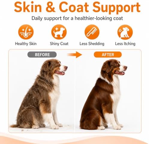 Krill Oil Omega 3 Supplement for Dogs, 180 Softgels