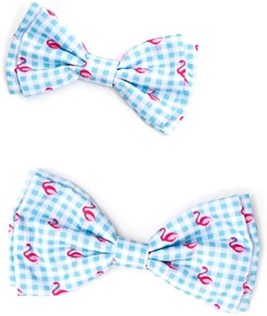 THE WORTHY DOG Everyday Patterned Pet Bow Ties for Dogs & Cats, Flamingo