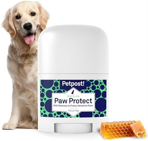 Petpost | Paw Protection for Dogs - Organic Sunflower Oil and Beeswax Balm for Hot Pavement - Wax Coats Dog Feet to Prevent Burns from Heat & Cold 0.64 oz.