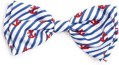THE WORTHY DOG Everyday Patterned Pet Bow Ties for Dogs & Cats, Anchors