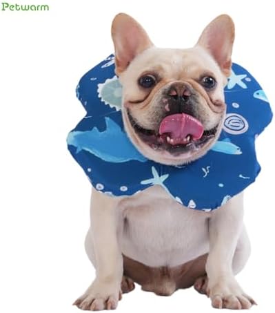 PetWarm Dog Recovery Collar, Recovery Collar, Blue Animal Print, S