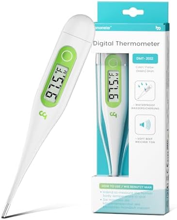 Femometer Digital Thermometer for Adults and Kids, Green