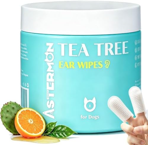 Pet Wipes for Dog Ear Care, Disposable Finger Sleeve Dog Wipes 50 Count