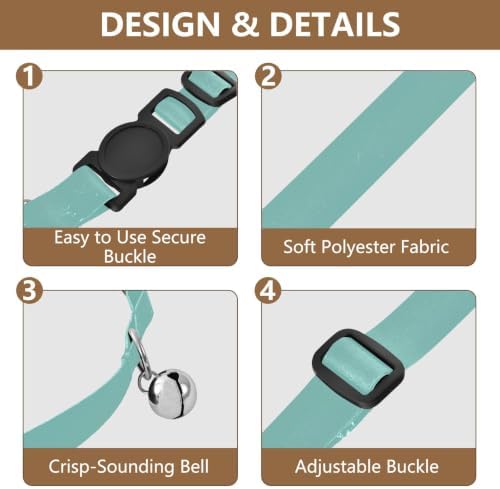 Gradient Blue Green Pet Collars 2 Pack Comfortable Cat Collar Adjustable 10.6 to 17.1 Inches