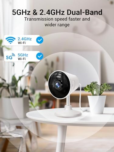 [5G & 2.4G] Indoor/Outdoor Security Camera for Home, Baby/Elder/Dog/Pet Camera with Phone App, Wi-Fi Camera w/Spotlight, Color Night Vision, 2-Way Audio, 24/7, SD/Cloud Storage, Work w/Alexa, 2Pack