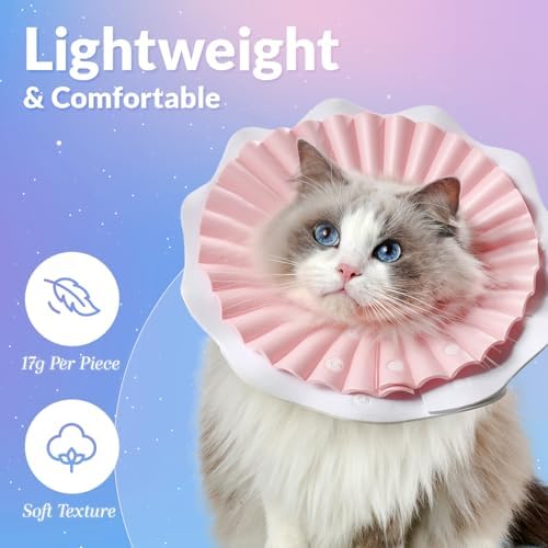 McGill’s Tail Cat Cone Collar Soft, Comfortable Cat Recovery Collar with Royal Ruffled Design, Adjustable Elizabethan Collar for Cats, Water-Resistant EVA Cat Cones After Surgery (Mint Green, M)