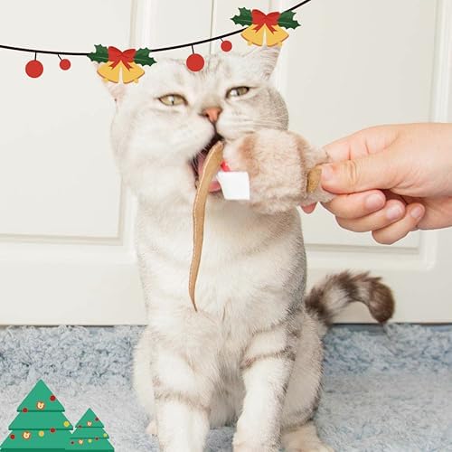Gigwi Cat Toys for Indoor Cats, Interactive Cat Toy with Real Squeaky Mouse Electronic Sound Chirping, Kitten Toys Automatic Cats Mice Toy for Exercise & Kicker to Self Play, Relieve Boredom