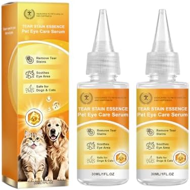 Gentle Pet Eye Care Serum for Dogs & Cats, Gentle Alcohol‑Free Formula, 30ml Easy‑Apply Bottle, Daily Grooming Essential (2pcs)