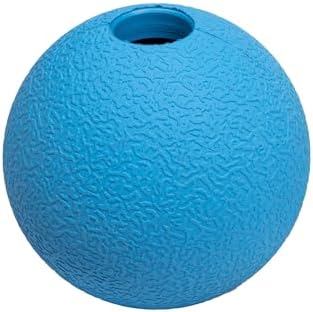 Amazon Basics Interactive Bouncy Durable Rubber Dog Toy Balls, 3 inch, Blue, Orange, Pack of 2