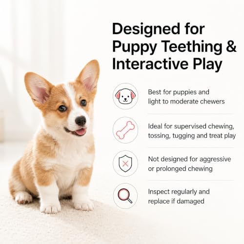 Puppy Chew Toys 6 Pack, Soft TPR Teething Set for Small Dogs, Blue