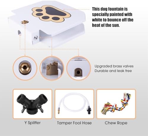 BACOENG Outdoor Dog Water Fountain Step On, Dog Sprinkler Paw Activated for Large Dogs, Pet Drinking Water Fountain with Upgraded Valve