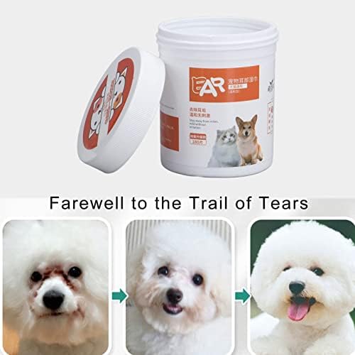 Fabater 180 Pcs Dog Ear Cleaner Wipes with Extract