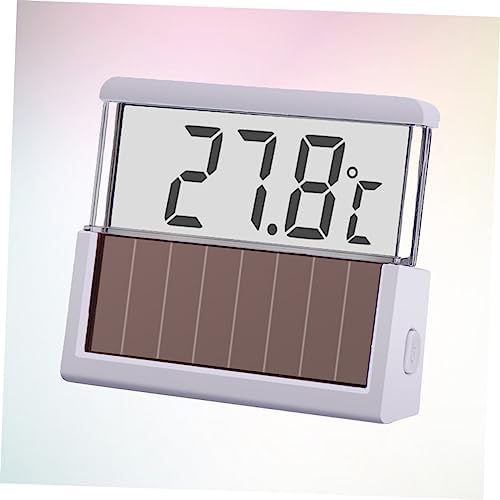 Housoutil 2pcs Solar-Powered Aquarium Thermometer Digital Fish Tank Gauge Led Water Temp Meter Compact Abs Design