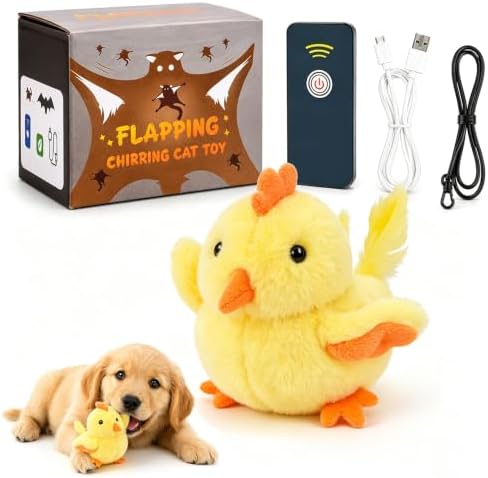 Flying Bat Dog Toy, Interactive Pet Toy that Flaps and Flies, Keeps Dogs Active and Engaged, Indoor Exercise Chase Toy for Puppies and Adult Dogs (Chick)
