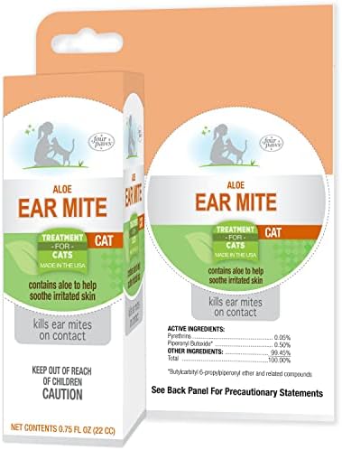 Four Paws Healthy Promise Aloe Ear Mite Treatment for Cats, 0.75 oz