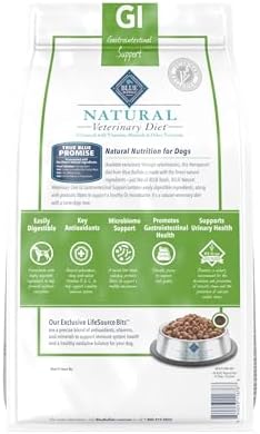 Blue Buffalo Natural Veterinary Diet GI Support Chicken Dry Dog Food, 6 lb
