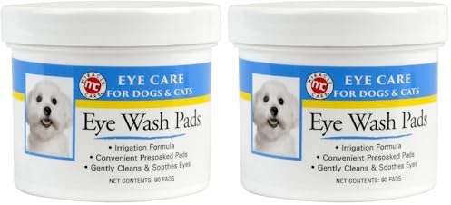 Miracle Care Eye Wash Pads for Dogs and Cats, 90 Pre-Soaked Wipes (2 Pack)