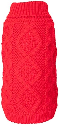 THE WORTHY DOG Sleeveless Pullover Pet Sweater, for Small Dogs, Red