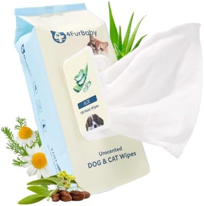 Dog Wipes for Paws and Butt, Unscented, 100 Count